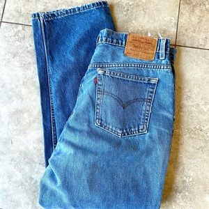 Levi’s 512 high waisted, straight legged jeans
